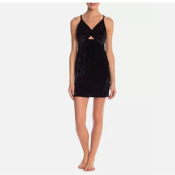 FREE PEOPLE Womens Dress Come Together Bodycon Mini Black Large L  OB842104 NEW - Picture 1 of 10